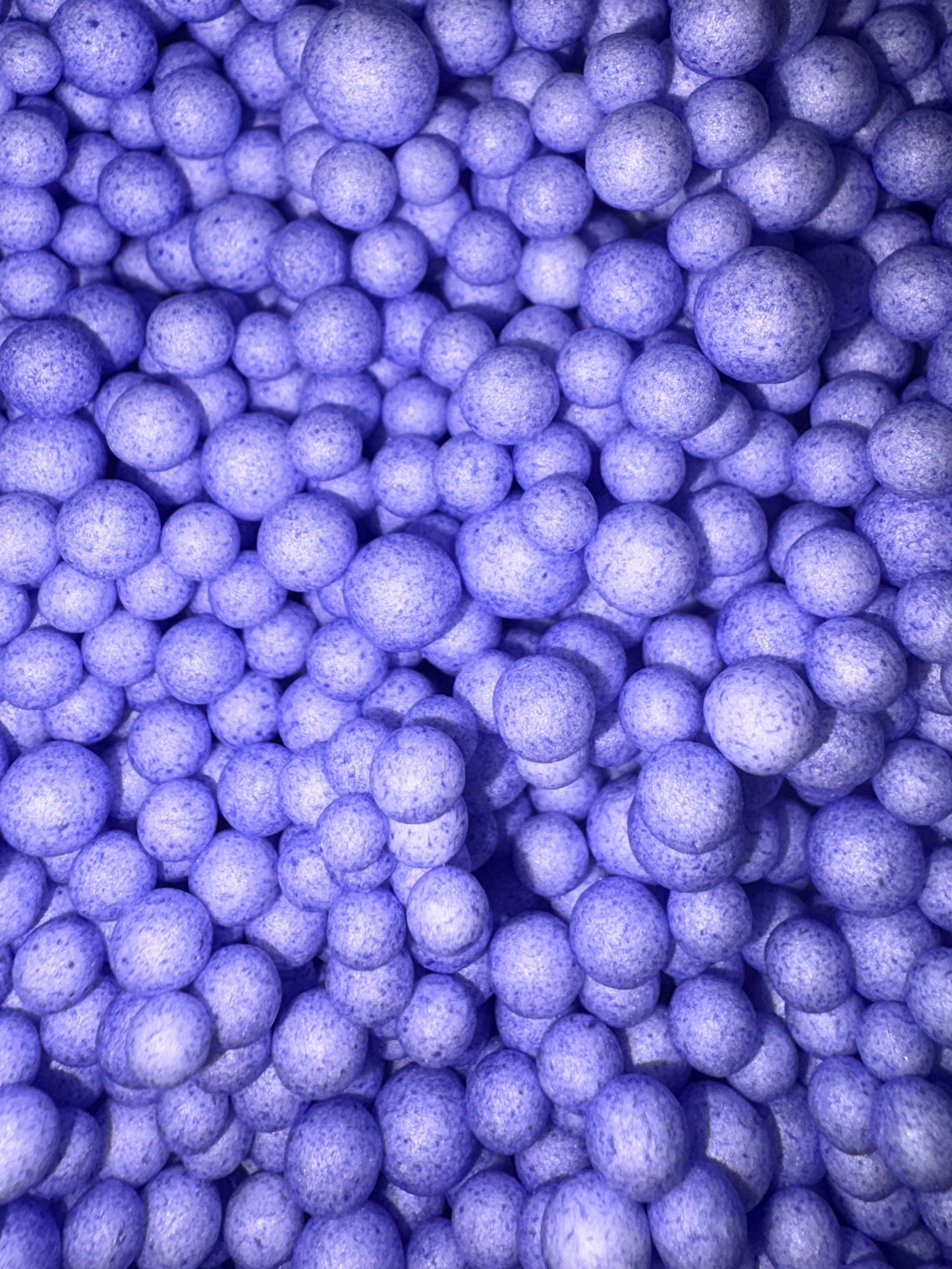 Indigo polystyrene balls