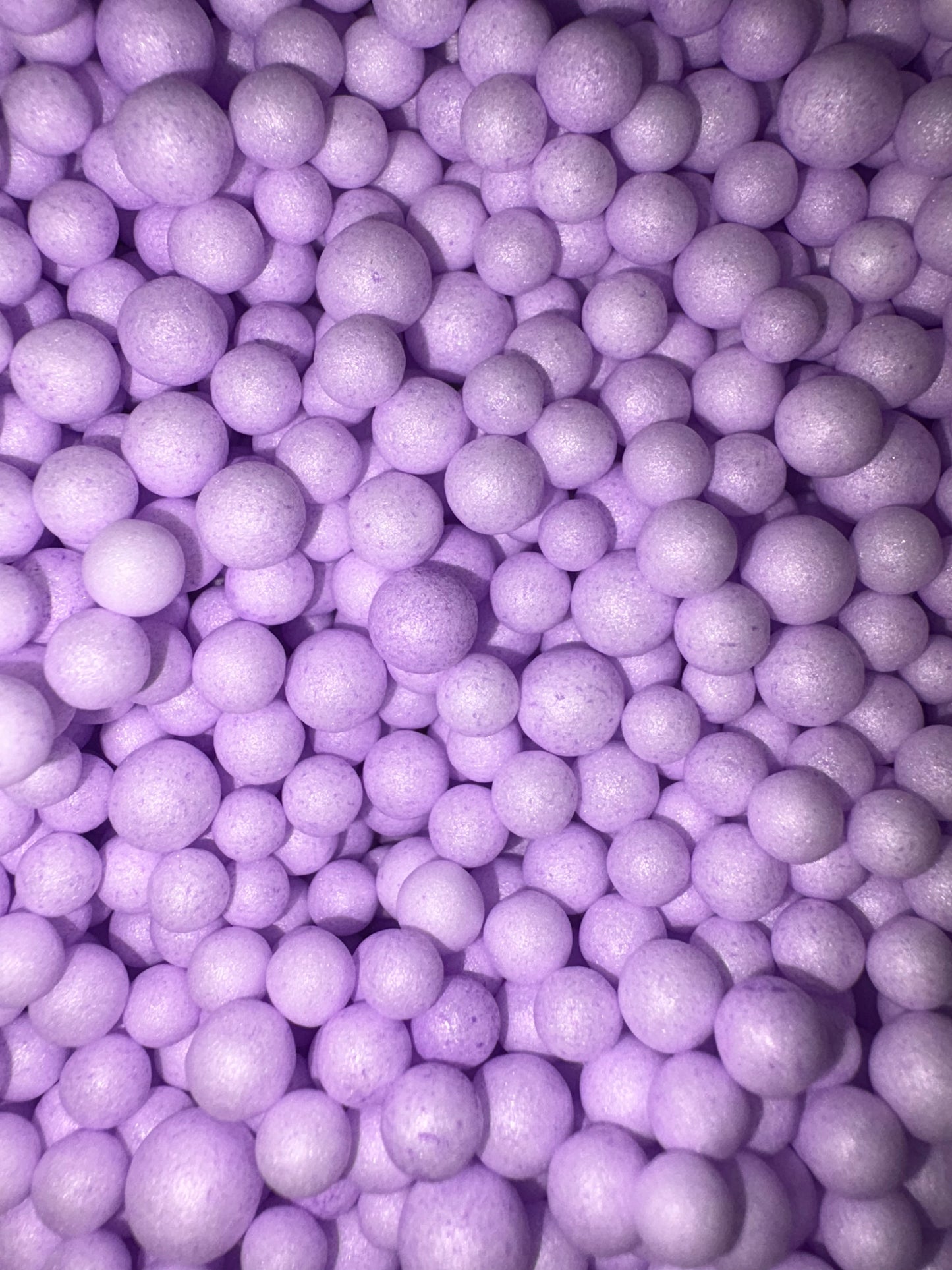 Lilac polystyrene balls