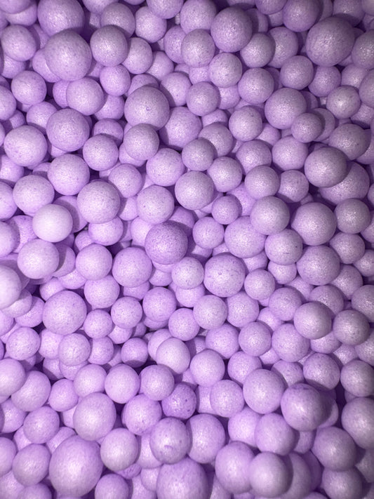 Lilac polystyrene balls