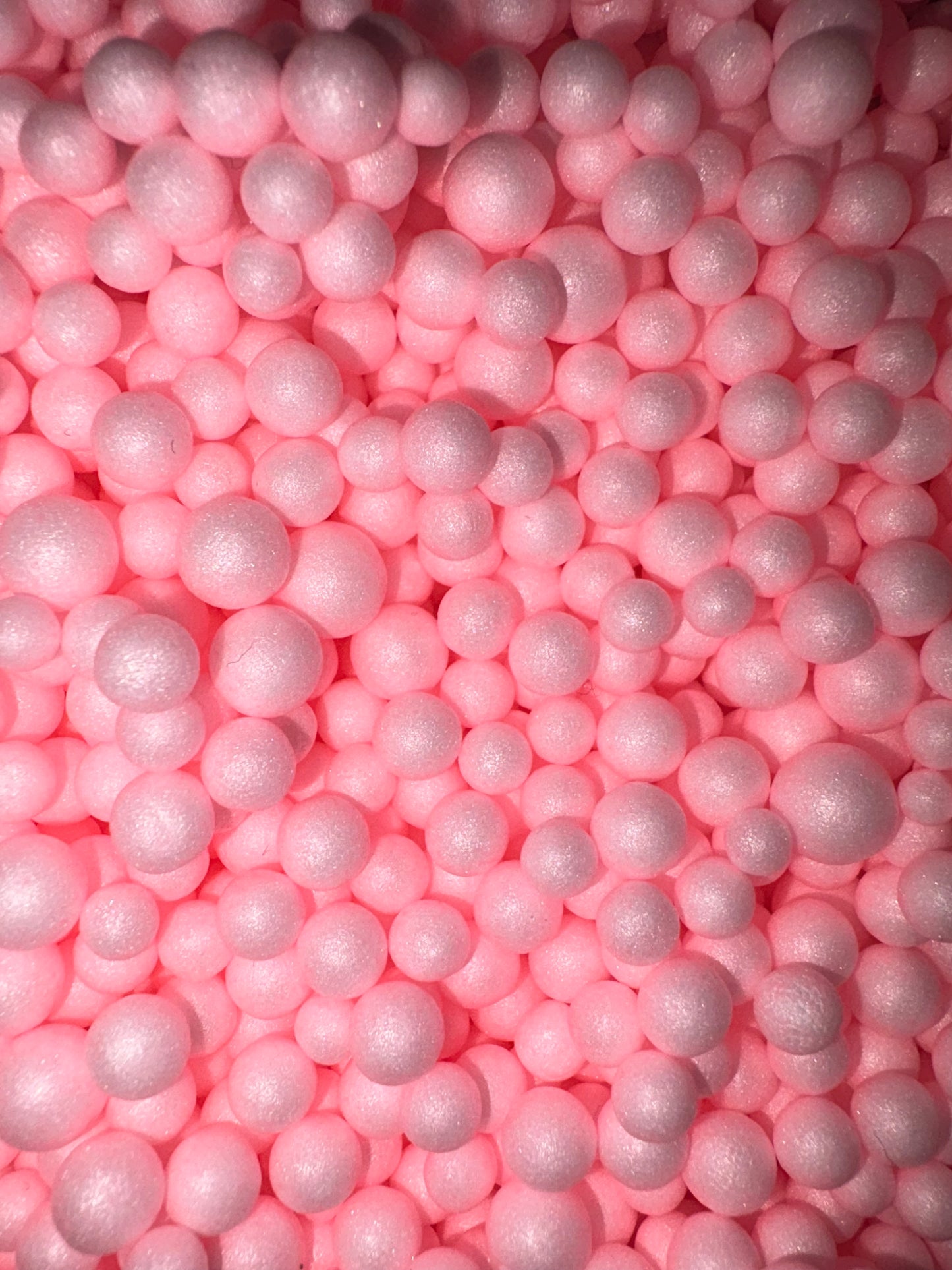 Baby pink polystyrene balls