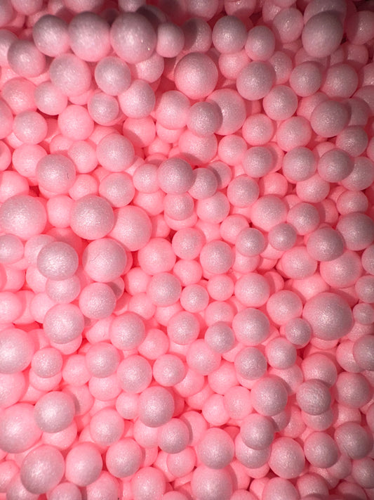 Baby pink polystyrene balls